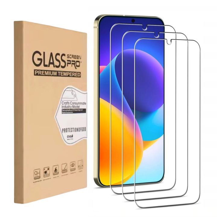 3x Professzionális képernyővédő fólia, enkourakoko®, Samsung Galaxy A15 4G / A15 5G / A24 / A25 5G/ 6,5", Full Glue, Támogatja az ujjlenyomat-feloldást, Ultra HD, karcolásgátló, ütésálló, átlátszó