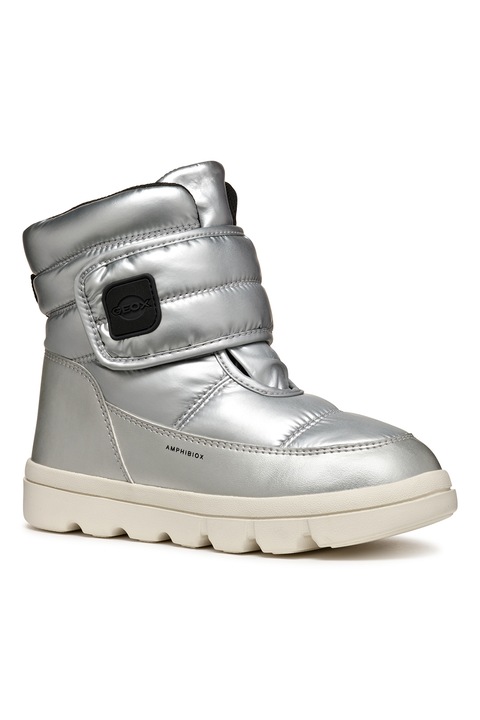 Geox, Зимни водоустойчиви боти, Избеляло черно, Мръснобял, Сребрист, 30 EU