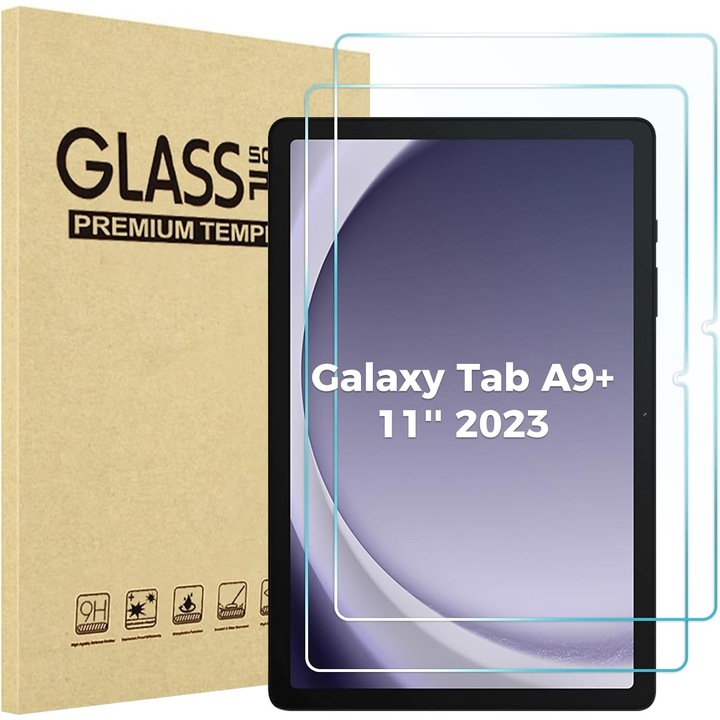 Комплект от 2 фолиа от закалено стъкло за Samsung Tab A9 Plus, 11,0 инча Secure Glass, enkourakoko®