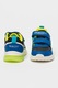 Geox, Pantofi sport de piele cu design grafic, Albastru royal/Verde lime