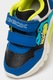Geox, Pantofi sport de piele cu design grafic, Albastru royal/Verde lime