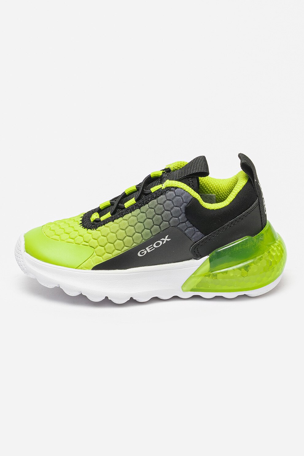 Geox, Pantofi sport slip-on cu LED-uri Activart Illuminus, Negru