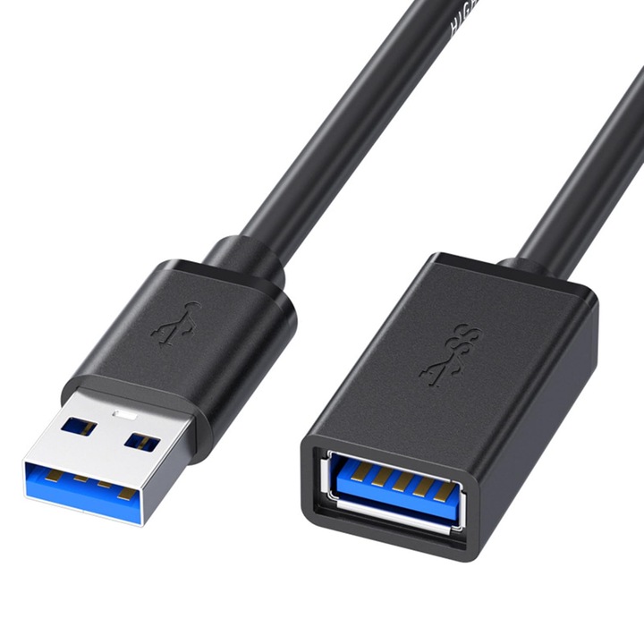 Удължителен кабел, JENUOS®, USB 3.0 мъжки към USB 3.0 женски, 3M, черен