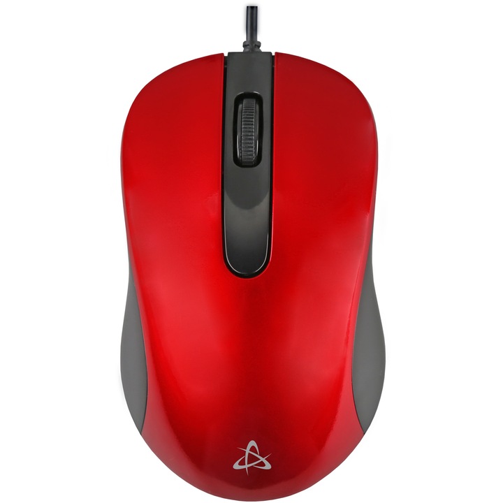 Мишка Sbox M-901, Ambidextrous, 1000DPI, С кабел, Оптичен сензор, Кабел 1.5 м, 88 гр., Червен
