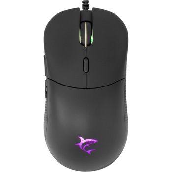 Mouse Gaming cu fir White Shark BAGDEMAGUS, 7.200 DPI, 1.000Hz, 60IPS, 20G, Chipset INSTANT A825, Switch-uri HUANO, Butoane Programabile, RGB LED, Cablu Paracord 1,8m, 64gr., Matte Coating, Negru