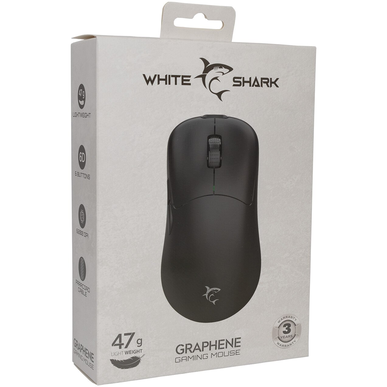 Mouse Gaming cu fir White Shark GRAPHENE, 12.400 DPI, 1.000Hz