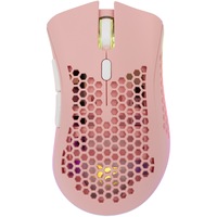 Mouse Gaming Wireless White Shark LIONEL, 10.000 DPI, 1.000Hz, 60IPS, 20G, Chipset PIXART 3325, Switch-uri HUANO 20M, Butoane Programabile, RGB LED, Cablu braided 1,5m, 92gr., Matte Coating, Roz