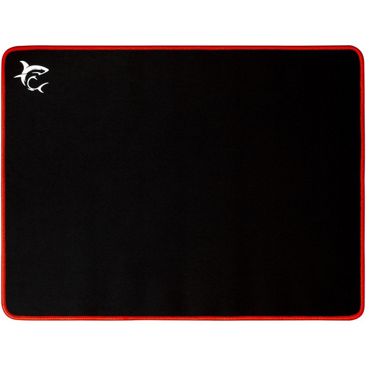 Mousepad White Shark RED KNIGHT, Suprafata Textila, Baza Cauciucata Anti-Alunecare, Dimensiuni 40 x 30 x 0.3cm