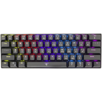 Tastatura Mecanica Gaming cu fir White Shark SHINOBI, Blue OUTEMU Switch, Tip Compact Carry-On, 22 Taste Anti-Ghosting, Taste Iluminate Rainbow LED, Cablu braided 1.8m, Neagra