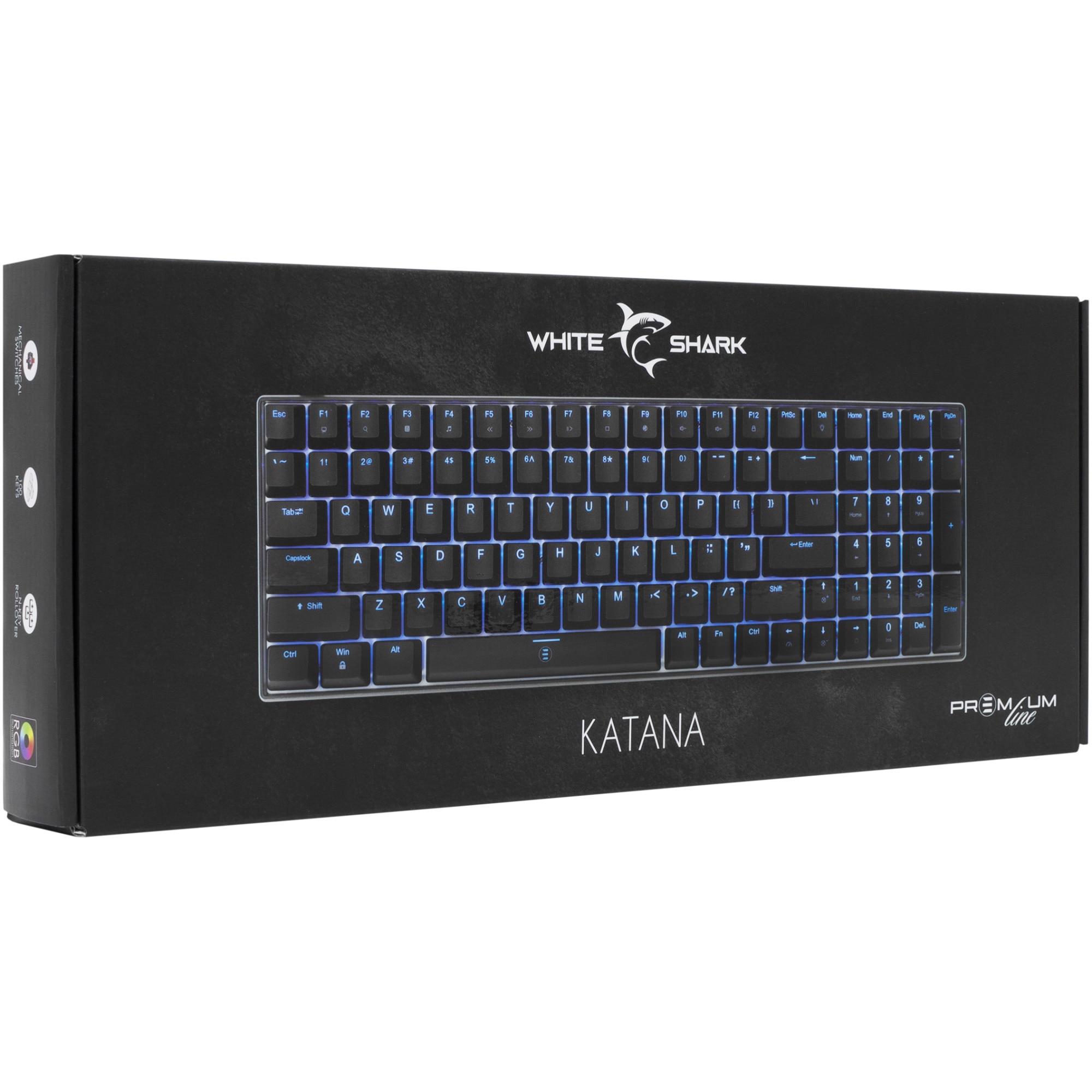 ◆にゃん汰◆ Tastatura Mecanica Gaming cu fir White Shark KATANA, Red OUTEMU