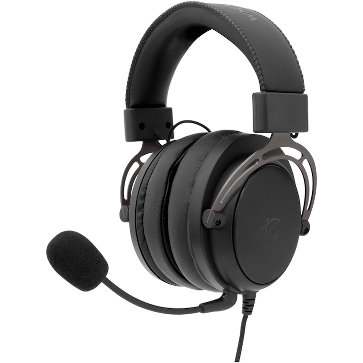Casti Gaming cu fir White Shark GORILLA Over-Ear, Stereo, 53mm Driver, Microfon Detasabil Omnidirectional, ON/OFF si Control Volum pe Casca, Cablu braided 2m, PC, PS4/5, XBOX, MAC, Jack 3.5mm