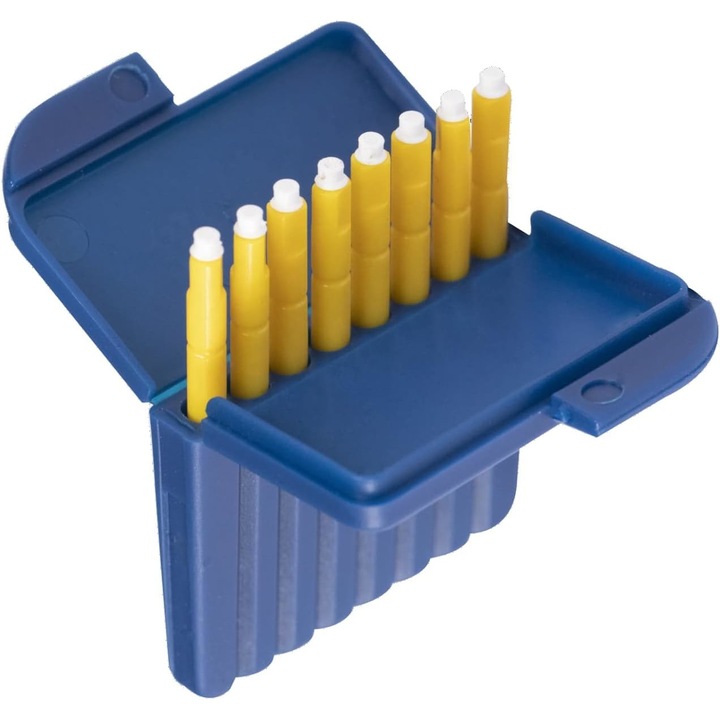 Set 8 filtre, JENUOS®, pentru aparate auditive intraauriculare, Albastru