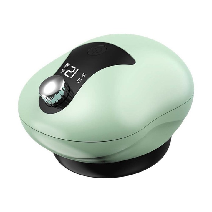 Aparat de masaj cu ventuze, incalzire si lumina rosie, 12 niveluri, wireless, 10x6.5cm