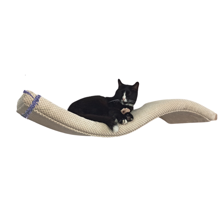 Culcus suspendat Cat’s Atelier, forma de val, montaj ascuns, bej, 75x32x4cm