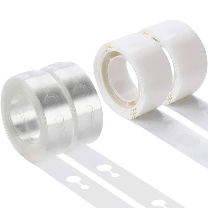 Parti kiegészítők készlet, lufi rögzítő szalag, átlátszó, 4 db