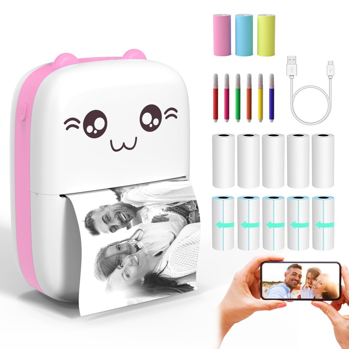 Термопринтер EXPGlobal, Bluetooth, ширина на печат 57 mm, бял