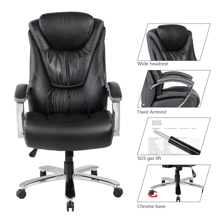 Scaun birou Kring Frey, PU, Negru