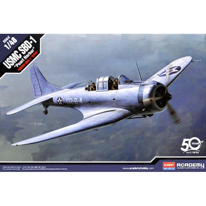 Macheta Aeromodele de construit Academy USMC Douglas SBD-1 Dauntless "Pearl Harbor" 1:48 ACD 12331
