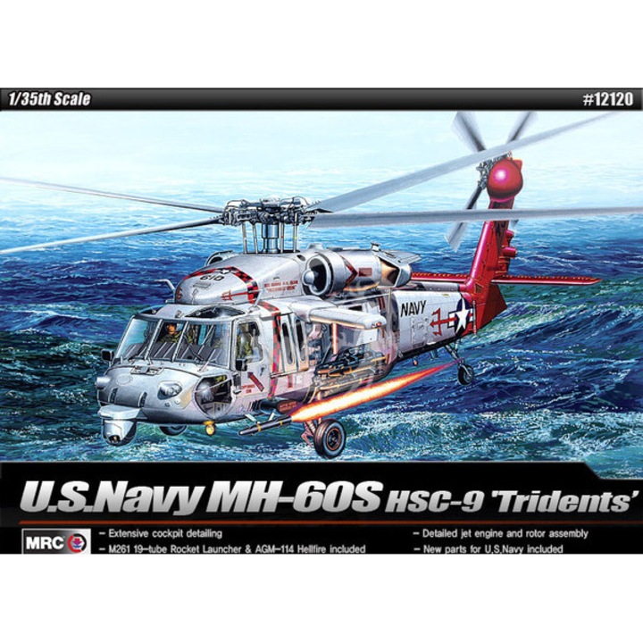 Aeromacheta Sikorsky S-70 MH-60S HSC-9 "Tridents", szerelőkészlet, méretarány 1/35, 482x142mm, többszínű