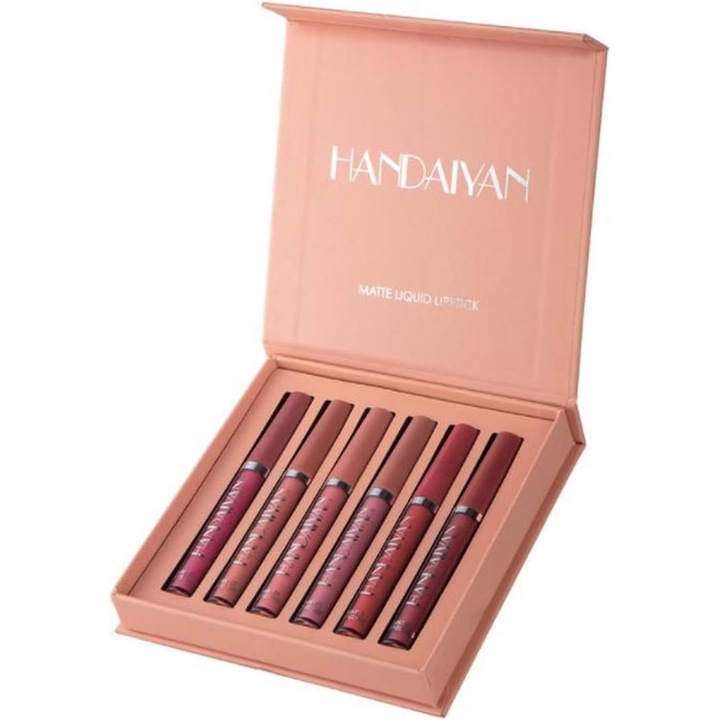 Комплект от 6 течни червила, Handaiyan, Mega Matte Lips, Многоцветни