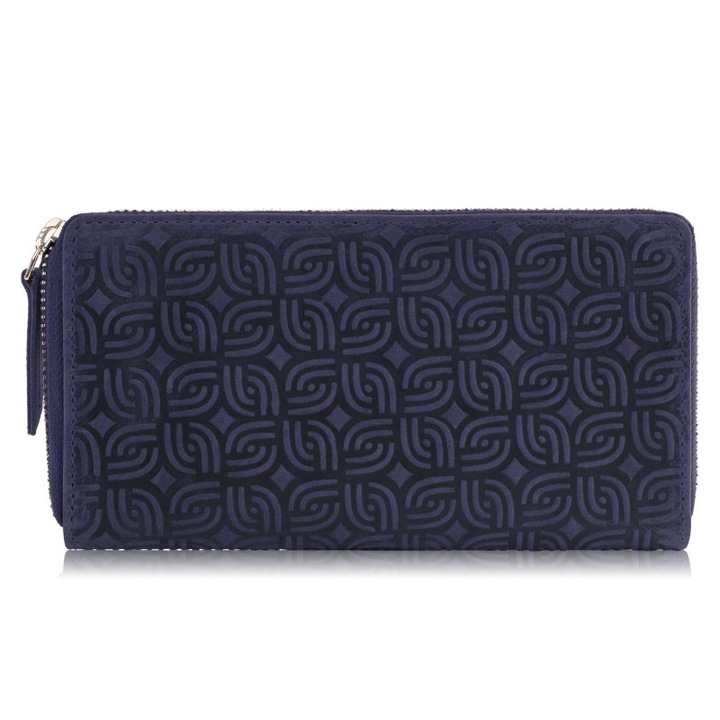 Portofel dama, Paolo Peruzzi T-116, piele naturala, 10x20x2cm, Bleumarin, 20 x 10 x 2 cm