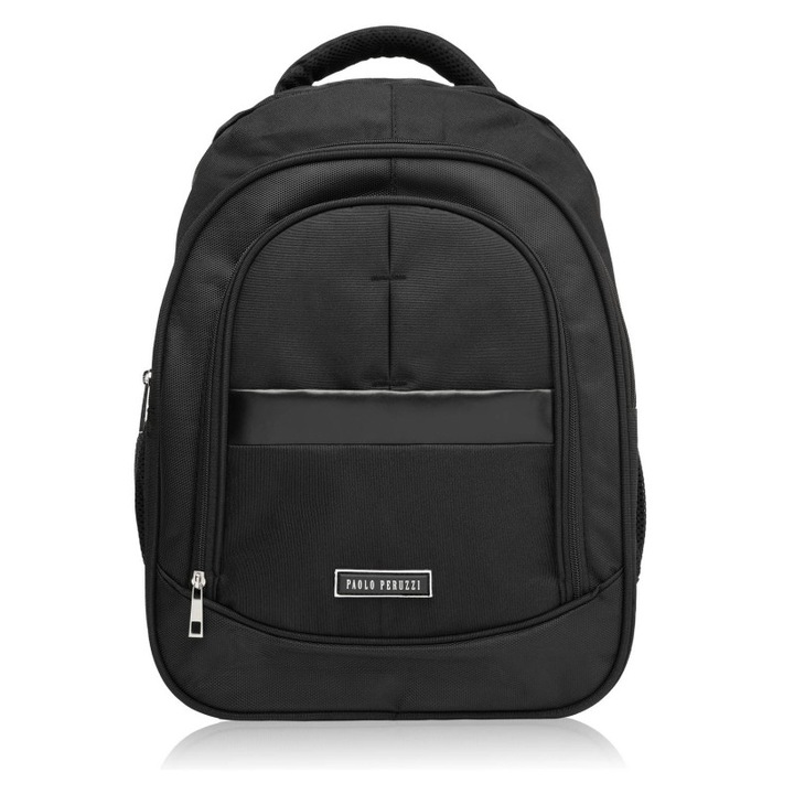 Férfi hátizsák, Paolo Peruzzi T-120-BL, cordura, fekete, 45x30x20cm
