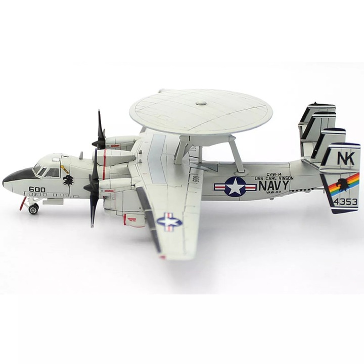 Kit Macheta Aeromodele de construit Academy USN Grumman E-2C VAW-113 Black Eagles + 14ani 1:144 ACD 12623