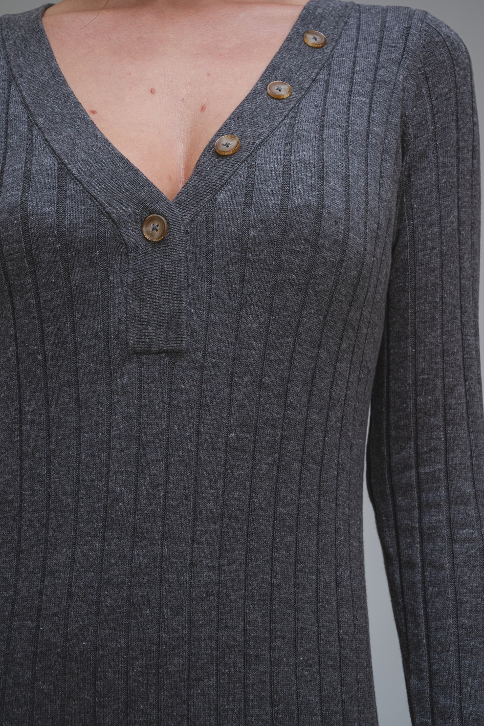 Pepe Jeans London, Rochie din amestec de lana cu slituri laterale