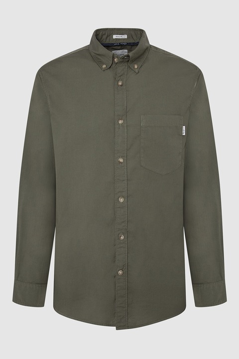 Pepe Jeans London, Стандартна риза с яка с копчета, Каки