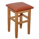 Taburet bucatarie lemn masiv, piele ecologica, Sarcina max 100 kg, Cires