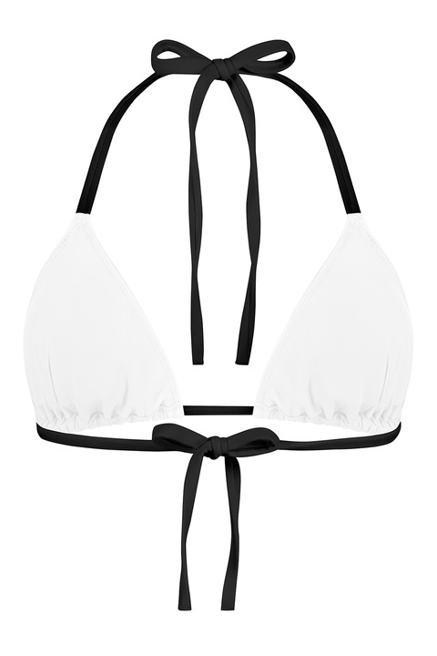 EDOS, Sutien de baie cu burete si cupe triunghiulare, Alb/Negru