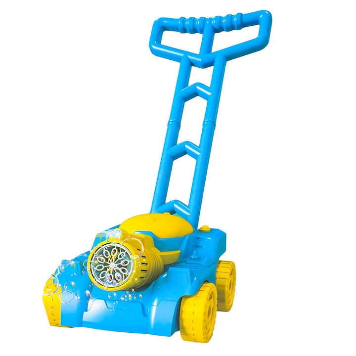 Играчка за сапунени мехури, с 10 дупки, със светлина и звук, резервен разтвор, син, Robentoys