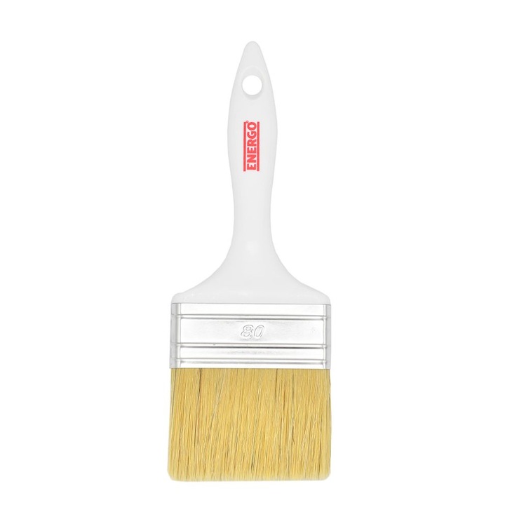 Pensula lata BASIC fir mixt 80mm cu maner plastic alb ENERGO