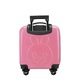 Troler cabina avion, Quasar & Co.®, Model Rabbit, 4 roti duble cu rotatie 360°, maner telescopic, cifru, 44x34x23 cm, ABS, roz/alb