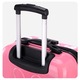 Troler cabina avion, Quasar & Co.®, Model Rabbit, 4 roti duble cu rotatie 360°, maner telescopic, cifru, 44x34x23 cm, ABS, roz/alb