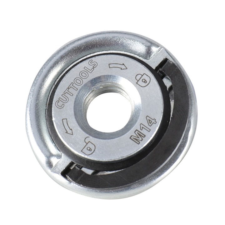 Piulita de strangere rapida pentru polizoare unghiulare, Darklove, M14, Blocare automata, Anti-frecare, Design ergonomic, Stabilitate, Anti-frecare, Durabilitate, Usor de instalat, Portabil, Negru/Argintiu