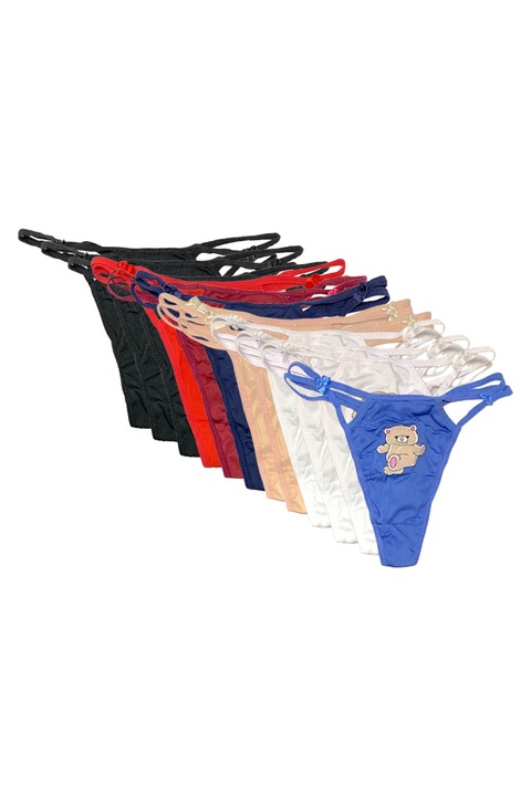Set 12 x Lenjerie intima dama, JUP, Poliester, Multicolor, OneSize