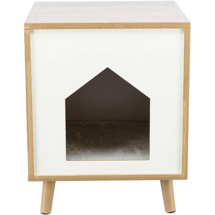 Culcus pentru caini Trixie Isa Soft, MDF, 40x50x40 cm, Pana la 25 kg, Maro Deschis/Alb, 36312