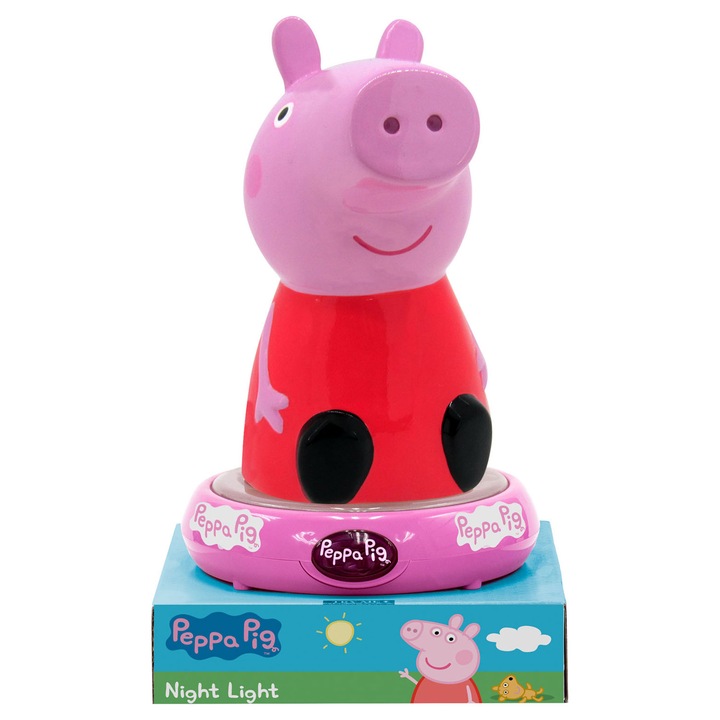 Peppa Pig 3D éjszakai lámpa, 25 cm rózsaszín