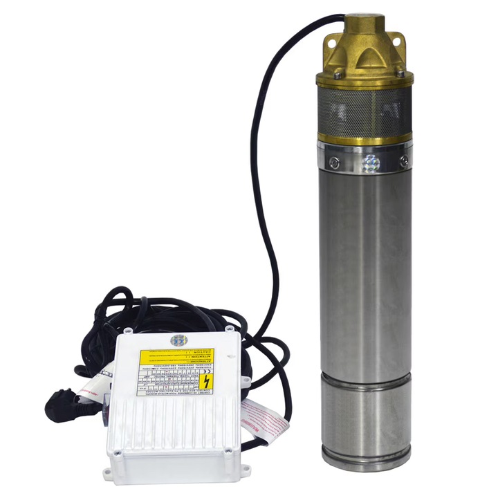 Búvárszivattyú 4SKM-200, 1500 W, szívási mélység 80 m, áramlási sebesség 41 L/perc, motor olajfürdőben, kábel 15 m