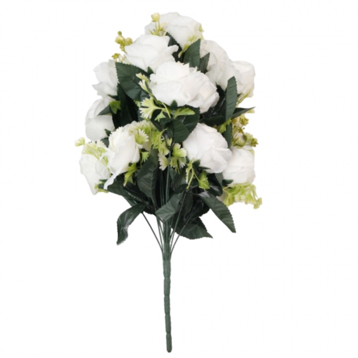 Букет изкуствени цветя, текстил/пвц 70см бяло