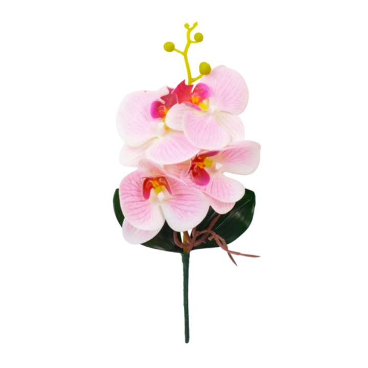 Floare artificiala orhidee, pvc 38 cm roz