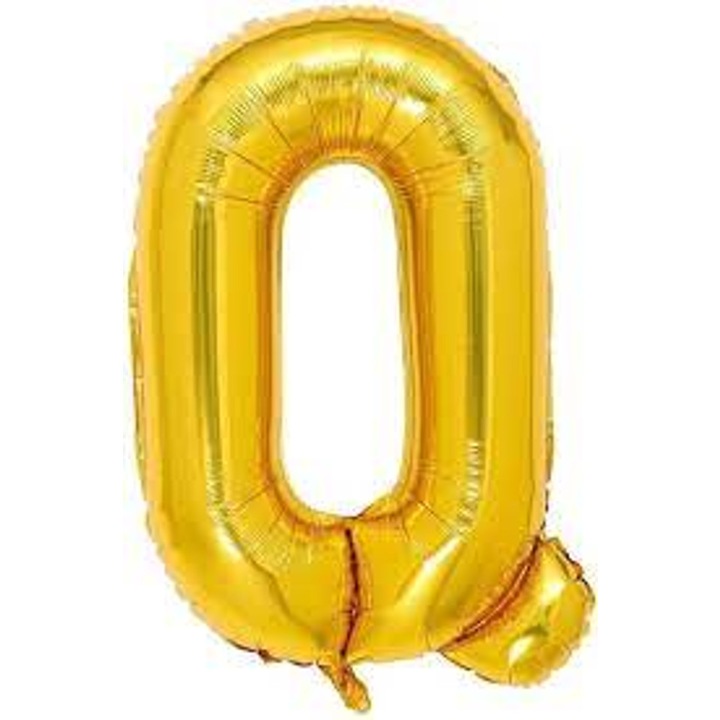 Letter Q fólia lufi, arany, 80 cm