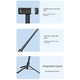 Selfie Stick, OPTIM SOLUTION, Trepied, Bluetooth Remote Control, Portabil, 360° Rotation Design, Fixare Stabila, Extensibil, Corrosion-Resistant, Premium Aluminium Alloy Pole, 183 cm, Negru