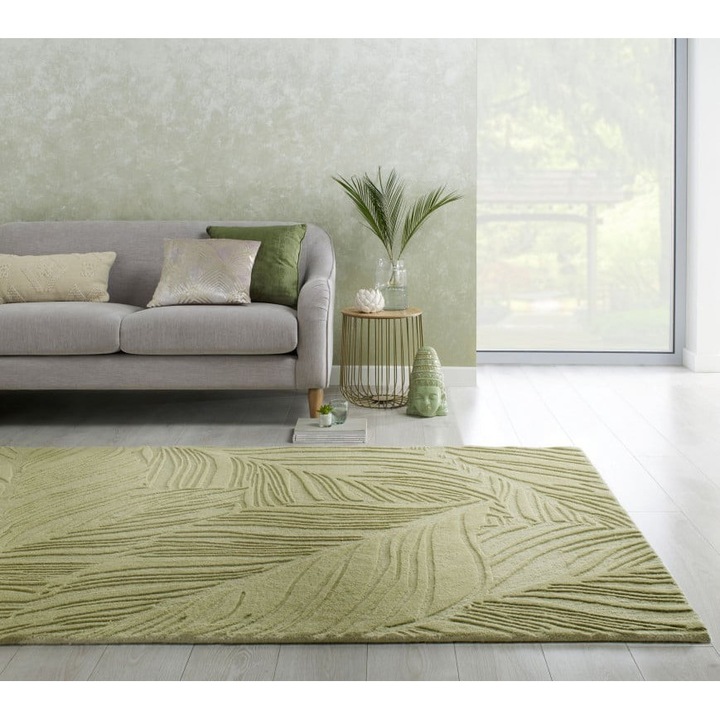 Covor Lino Leaf Sage, 120 x 170 cm, 3700 gr/mp, 100% Lana