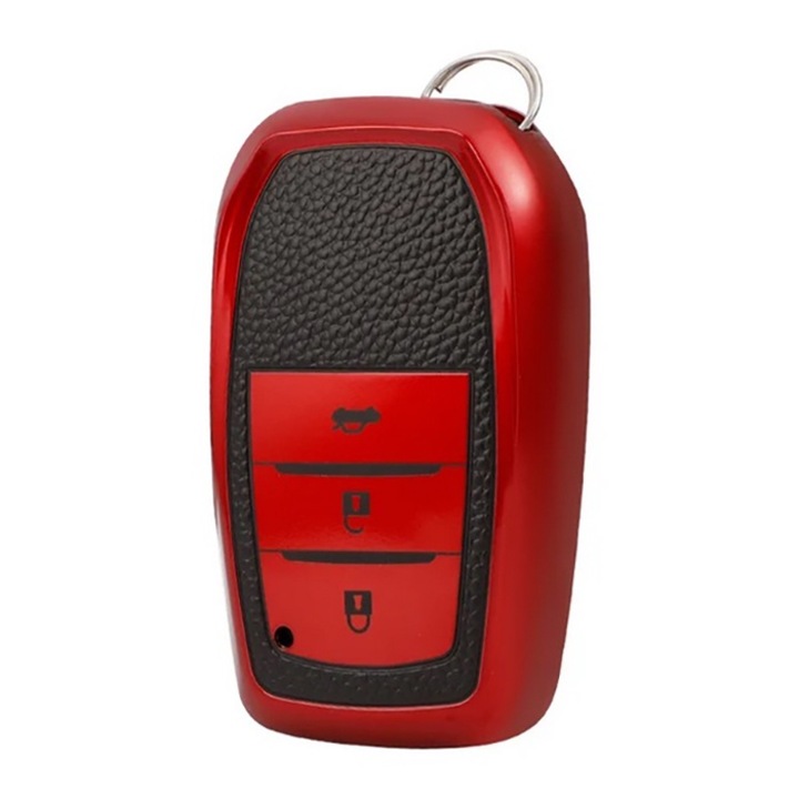 Husa pentru cheie 2-3 butoane rosu Toyota Yaris Prius Camry Corolla Avensis Verso Prado REIZ Crown Rav 4 C-HR Aygo