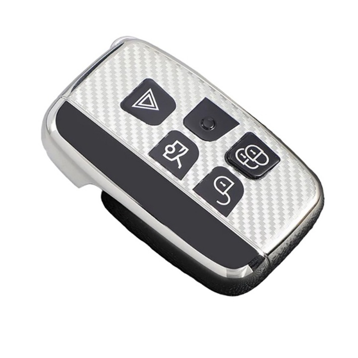 Husa pentru cheie argintiu carbon Land Rover Range Rover Sport Evoque Freelander LR4 For Jaguar XF XJ XE F-Pace