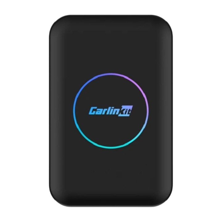 Adaptor Wireless CarPlay Android Auto AI Box 2024 CarlinKit Android 10 TV Box Lite 2GB/32GB, Plug and Play, Netflix, YouTube, Spotify