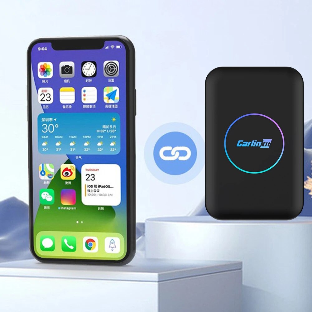 Adaptor Wireless CarPlay Android Auto AI Box 2024 CarlinKit Android 10 ...