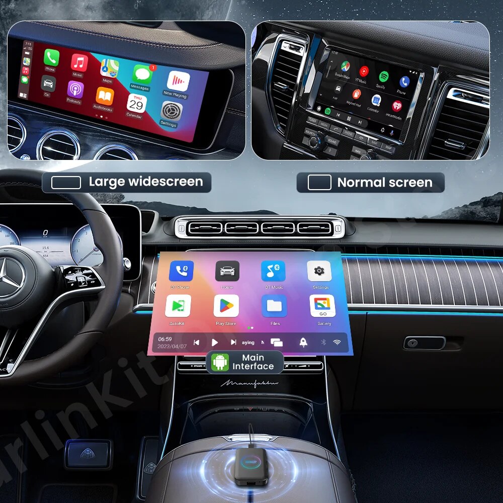 Adaptor Wireless CarPlay Android Auto AI Box 2024 CarlinKit Android 10 ...